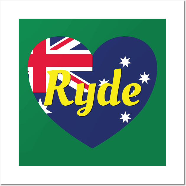 Ryde NSW Australia Australian Flag Heart Wall Art by DPattonPD